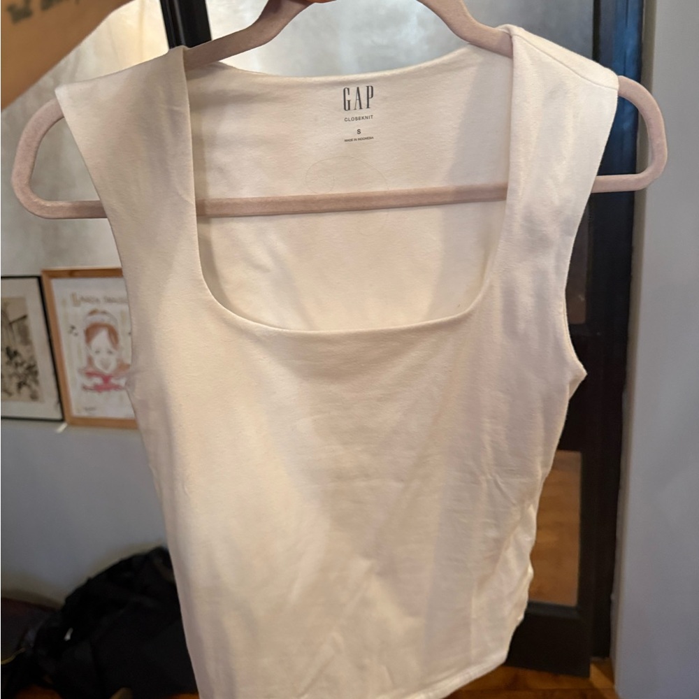 GAP Women's Cream Square Neck Tank Top